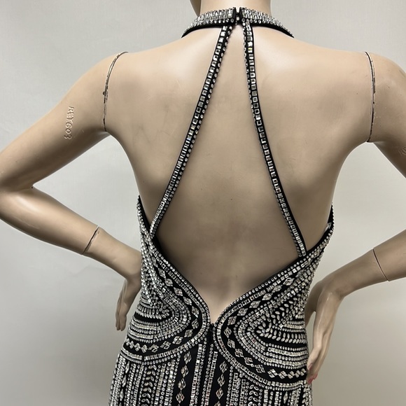 MON CHERI Ellie Wilde Halter neck glass beads formal mermaid long gown - Picture 12 of 14